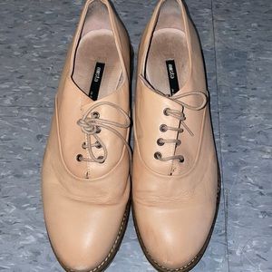 Miista pink leather shoes with gold rubber soles